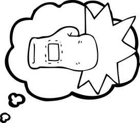 thought bubble cartoon boxing glove