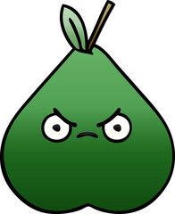 gradient shaded cartoon angry pear