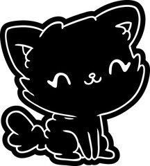 cartoon icon cute kawaii fluffy cat