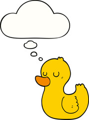 cartoon duck and thought bubble