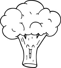 line drawing cartoon broccoli
