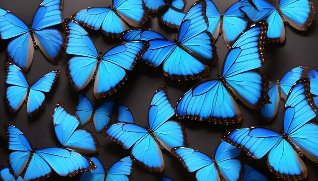 Blue morpho butterflies background 