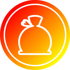 bulging sack circular in hot gradient spectrum