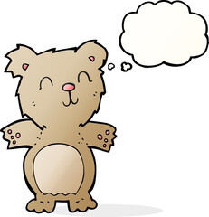Obraz na płótnie Canvas cartoon cute teddy bear with thought bubble