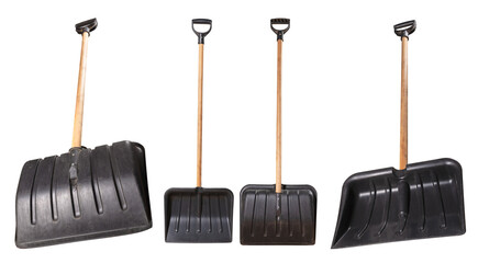 Snow shovel on isolated background. Snow removal tool.