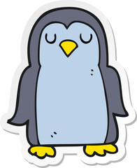 sticker of a cartoon penguin