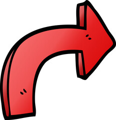 cartoon doodle directing arrow