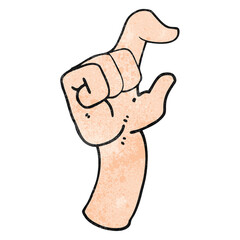 textured cartoon hand making smallness gesture