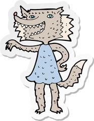 sticker of a cartoon wolf girl