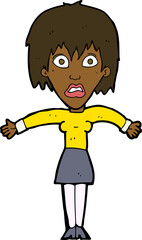 cartoon shocked woman