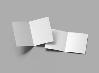 Blank Half Fold US letter brochure render to present your design