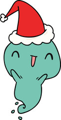 christmas cartoon of kawaii ghost