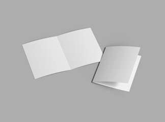 Blank Half Fold US letter brochure render to present your design
