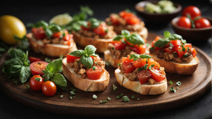 Iberian Delicacies Unveiled: Traditional Spanish Tapas on a Dark Background