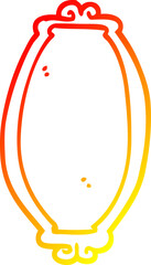 warm gradient line drawing cartoon mirror