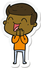 Fototapeta premium sticker of a cartoon man laughing