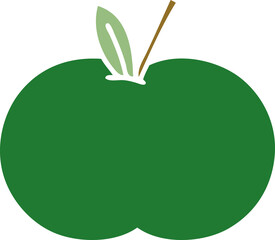 flat color retro cartoon juicy apple