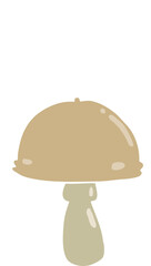 flat color style cartoon mushroom with spore cloud