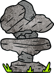 textured cartoon doodle of grey stone boulders