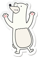 sticker of a quirky hand drawn cartoon polar bear