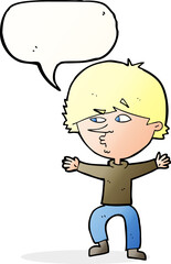 cartoon suspicious man with speech bubble
