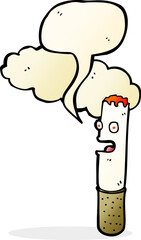 cartoon cigarette with speech bubble