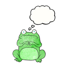 thought bubble textured cartoon nervous frog
