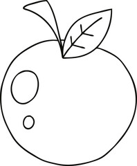 quirky line drawing cartoon red apple