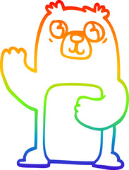 rainbow gradient line drawing cartoon black bear