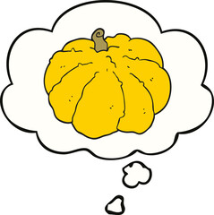 cartoon squash and thought bubble