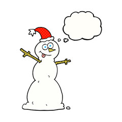 thought bubble cartoon snowman