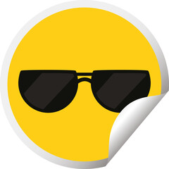 sunglasses graphic circular sticker