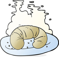 cartoon hot croissant