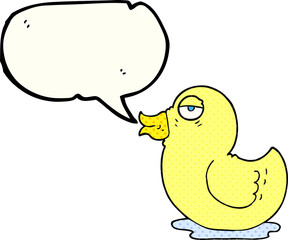 comic book speech bubble cartoon rubber duck