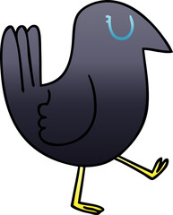quirky gradient shaded cartoon crow