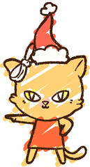 Christmas Cat Chalk Drawing