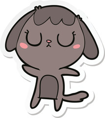 sticker of a cute cartoon dog