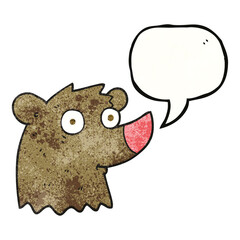 speech bubble textured cartoon bear