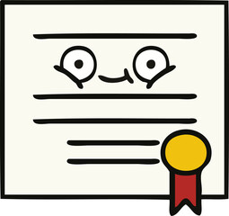 cute cartoon graduation diploma