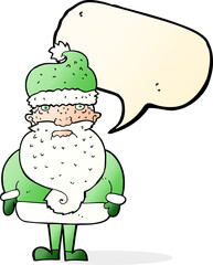 cartoon santa claus with speech bubble