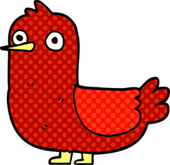 cartoon doodle red bird