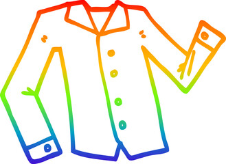 rainbow gradient line drawing cartoon work shirt