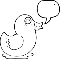 speech bubble cartoon rubber duck