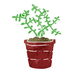 retro cartoon plant