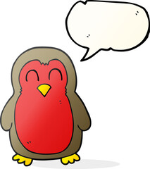 speech bubble cartoon christmas robin
