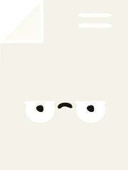 flat color retro cartoon sheet of paper