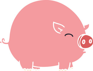 quirky hand drawn cartoon pig
