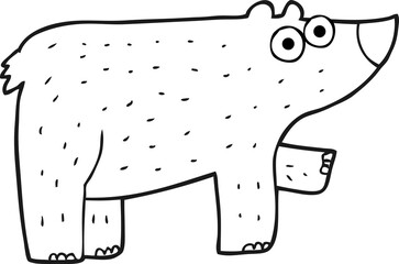 black and white cartoon bear