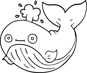 line drawing cartoon whale