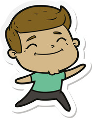 Fototapeta premium sticker of a happy cartoon man